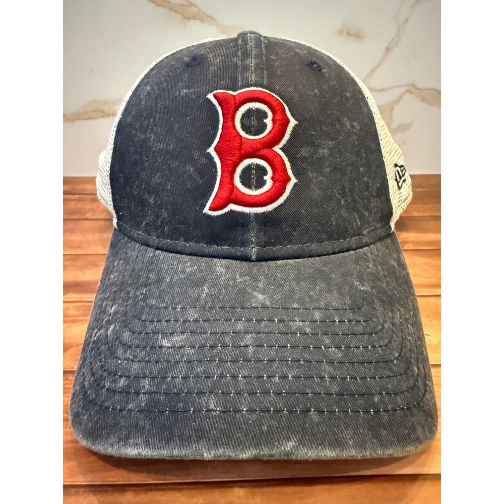 New Era 9FORTY Boston Red Sox Cooperstown Trucker Hat Navy Blue Snapback Cap